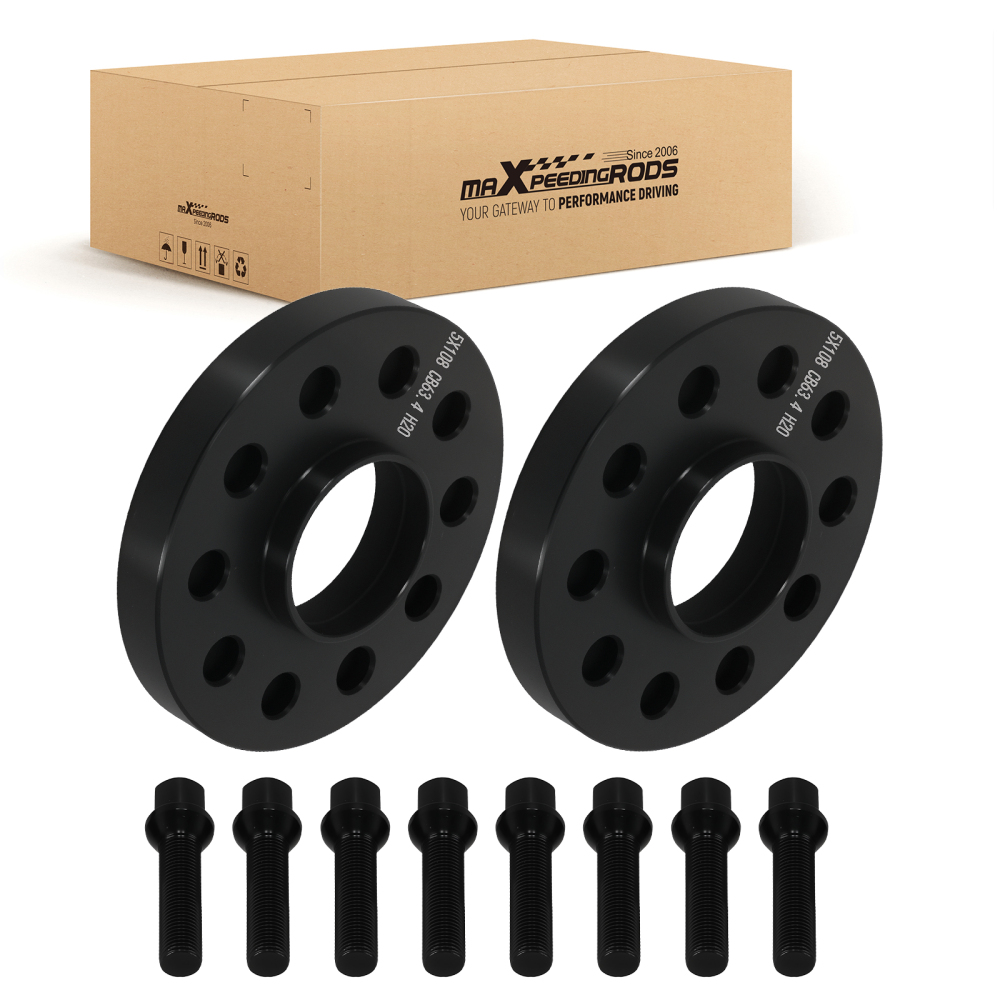 2x Distanziali 20mm 5x108 compatibile per Volvo Alluminio 6061-T6 M14x1.5x50 Foro 63.4mm