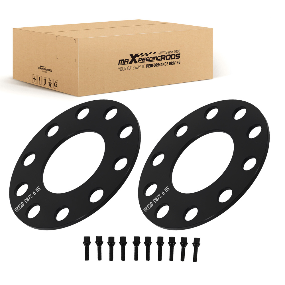 2x Distanziali 5mm 6061-T6 compatibile per BMW Serie 1 E81 E82 E87 E88 5x120 72.6mm