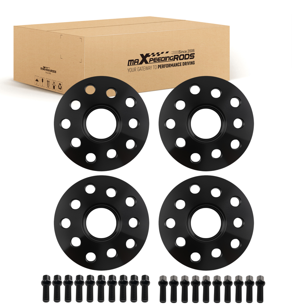 4pcs 12mm + 15mm Wheel Spacers compatible for Audi A3/TT 5x100/5x112 57.1 CB M14x1.5