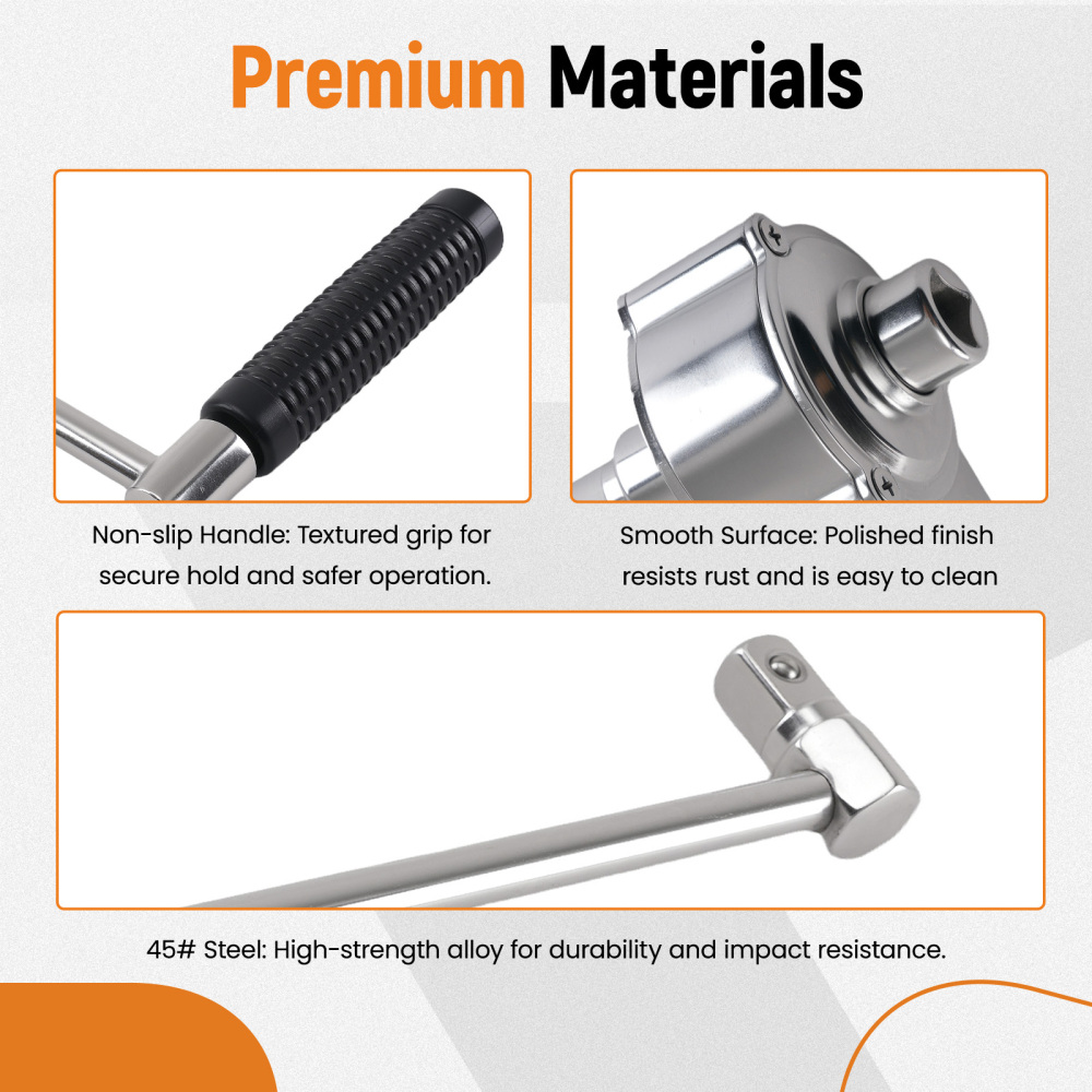 1/2in Drive Lug Nut Torque Wrench 16x Multiplier Tool 17mm 19mm 21mm Socket