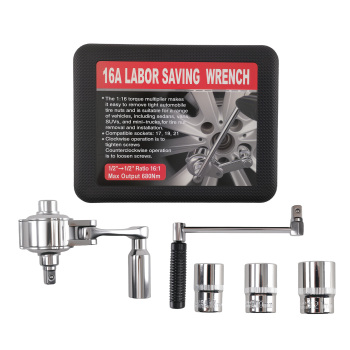 1/2in Drive Heavy Duty Torque Multiplier Lugnut Tool 17/19/21mm 3 Socket