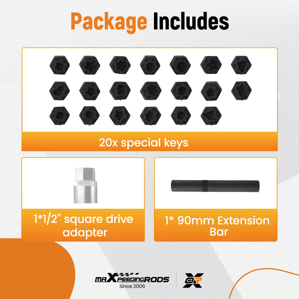 22pcs Anti-Theft Key Socket compatible for VW Beetle compatible for Golf GTI Passat Jetta Tiguan EOS