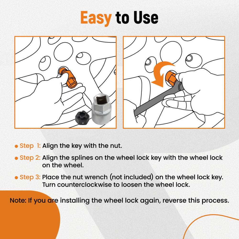 22pc Anti-Theft Locking Nut Socket Set compatible for VW Beetle Tiguan Jetta Passat