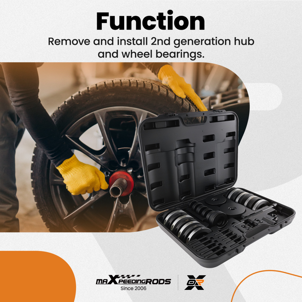Wheel Bearing Tool GEN2 Master Kit RemovesInstalls compatible for VW VAG 62,66,7285mm