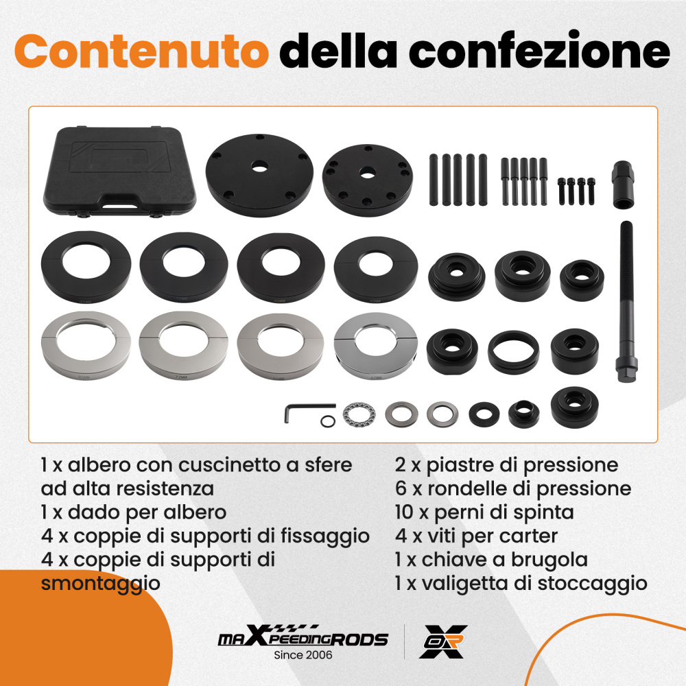 Attrezzo Completo Mozzo 4 Misure compatibile per Seat Ibiza Cordoba compatibile per VW Polo compatibile per Audi A1