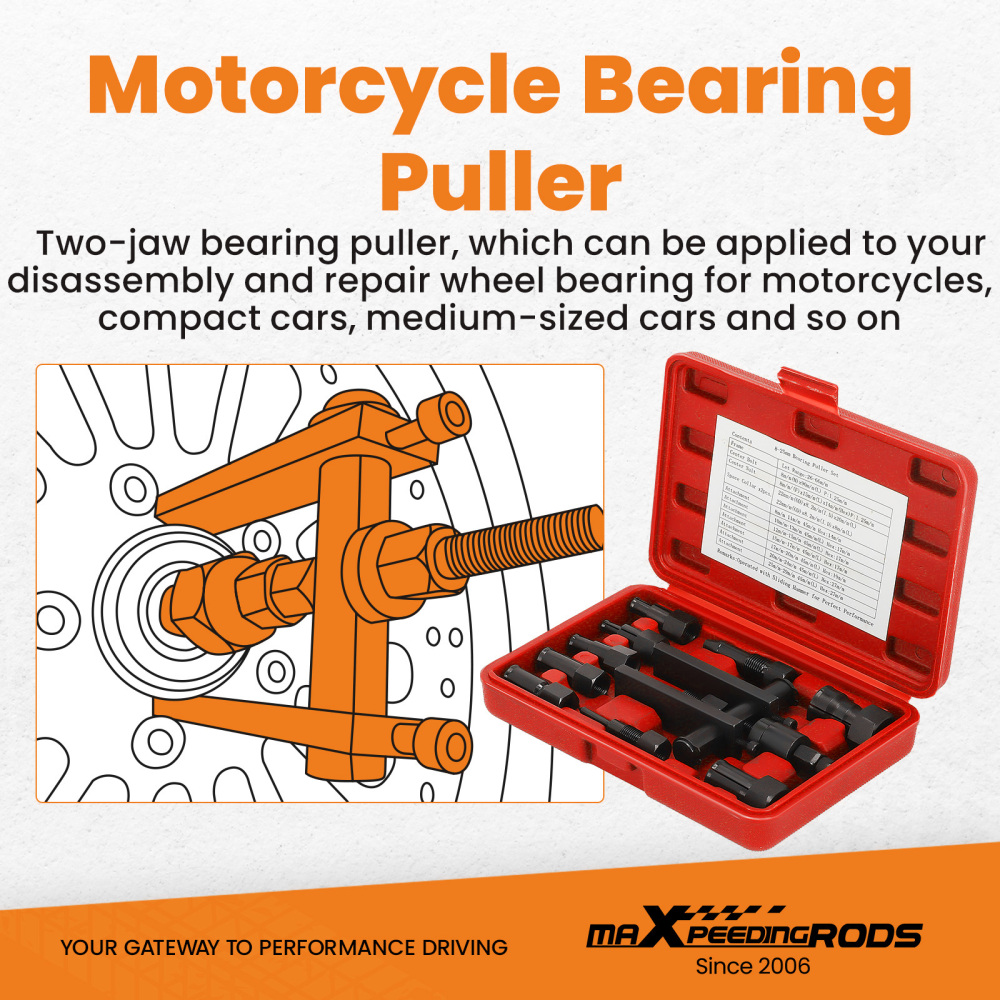 Motorcycle Internal Bearing Puller Set Blind Wheel Bearing Removal Extract Tools