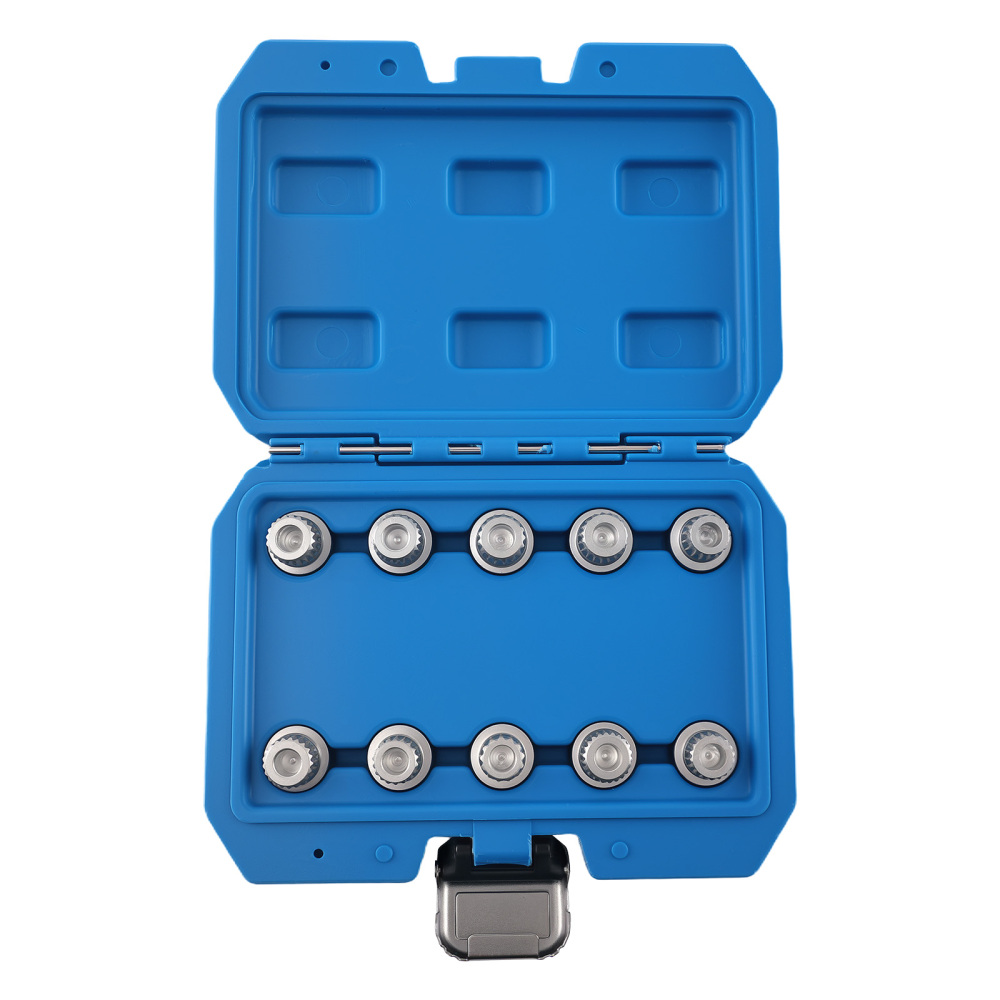 10 Piece Locking Nut Key Remover compatible for VW 17mm Socket Wheel Set 10-21pt CRV