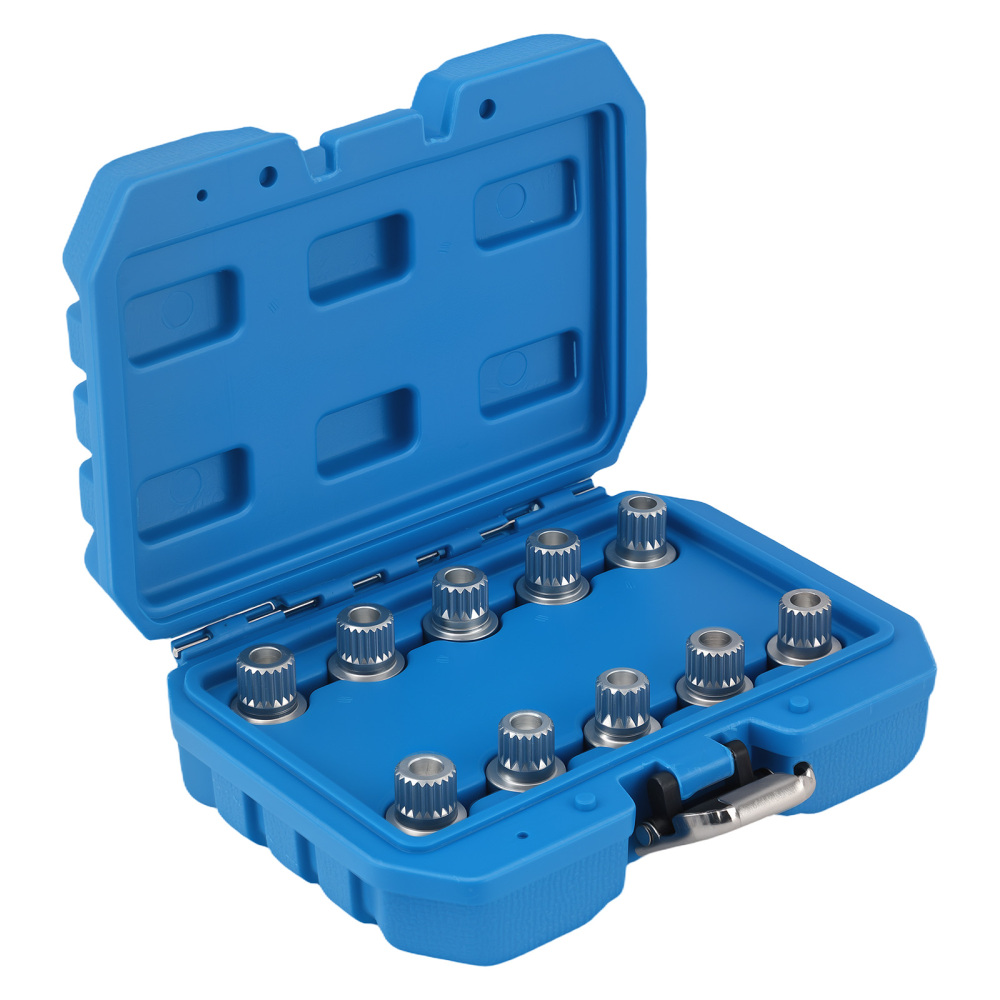 10 Piece Locking Nut Key Remover compatible for VW 17mm Socket Wheel Set 10-21pt CRV