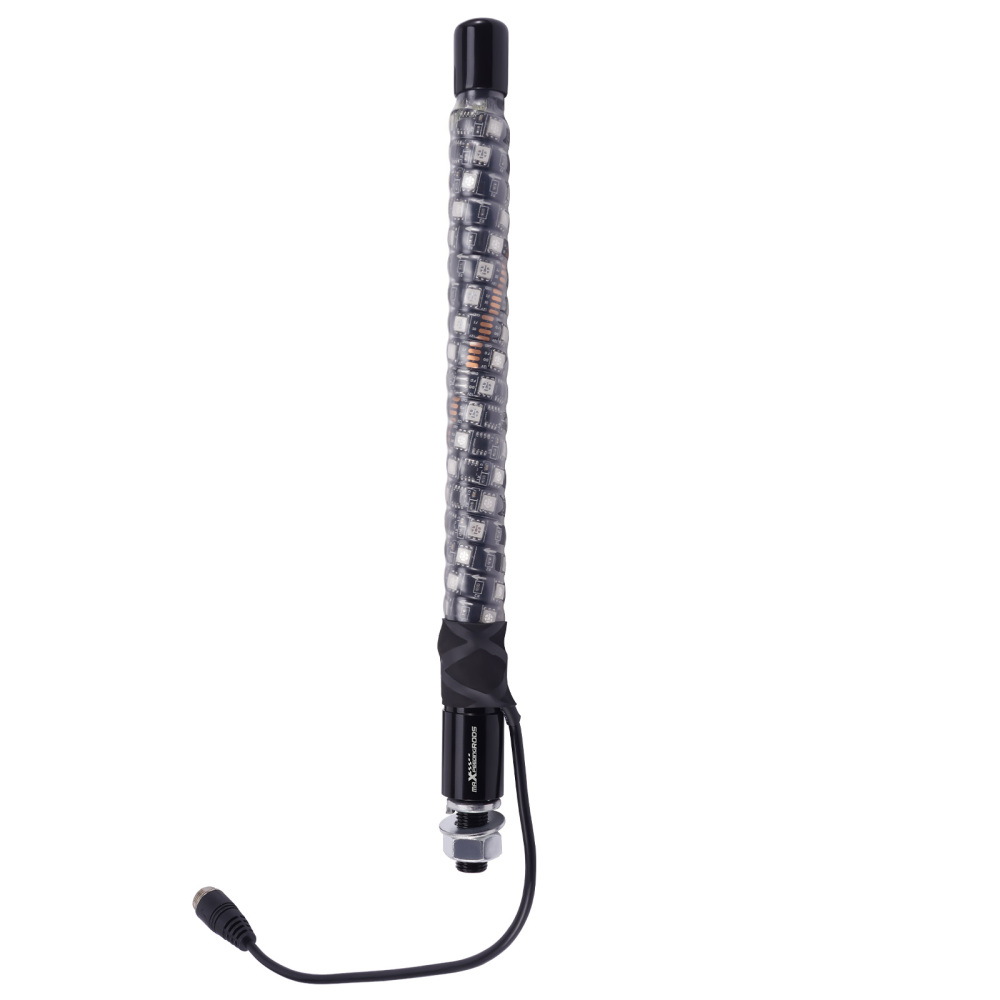 maXpeedingrods 2PCS 1FT LED Whip Lights with App & Remote Control Music Mode, RGB Spiral Chasing Lighted Whip with DIY Patterns Driving Response, Signal Light for UTV ATV Polaris RZR Can-Am SXS