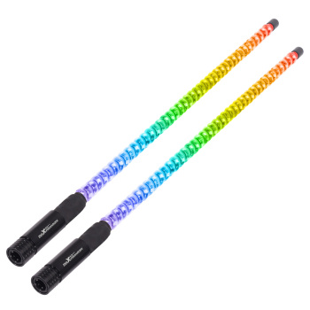 maXpeedingrods 2PCS 3FT LED Whip Lights with Music Mode AppRemote Control for UTV ATV Golf RZR Truck, RGB Spiral Long Chasing Lighted Whip with Flags Spring Base DIY Patterns Driving Alignment