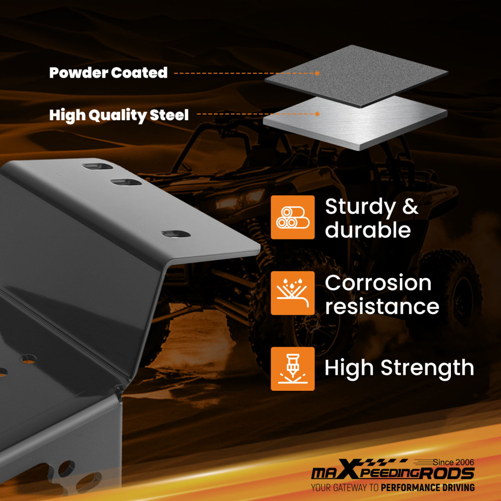 Winch Mount compatible for Honda Pioneer 700 700-4 UTV 2014-2024 Black Powder Coated