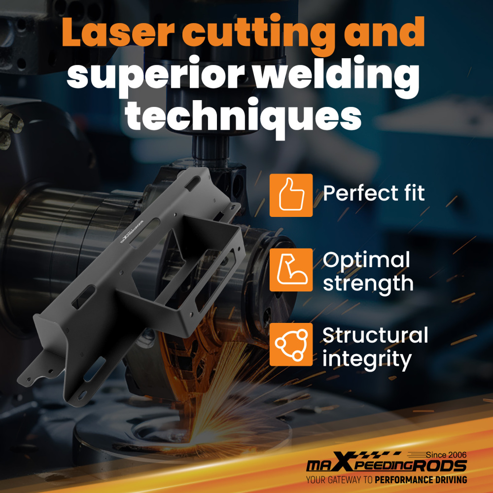 Black Bumper Mounting Kit compatible for GMC Sierra/Silverado 1500 99-07 Carbon Steel Frame