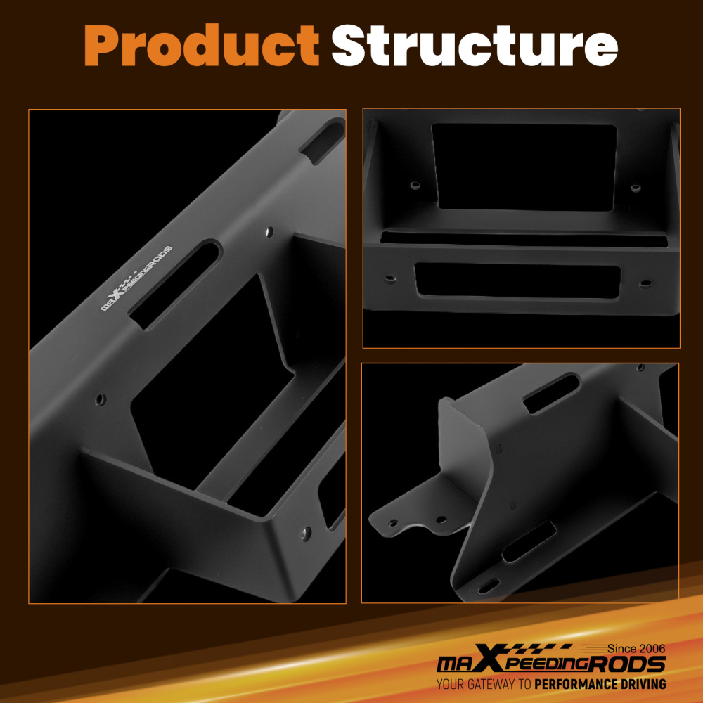 Black Bumper Mounting Kit compatible for GMC Sierra/Silverado 1500 99-07 Carbon Steel Frame