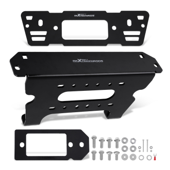 Black Winch Mounting Plate compatible for Polaris Ranger Diesel 1000 Crew 2015-2018