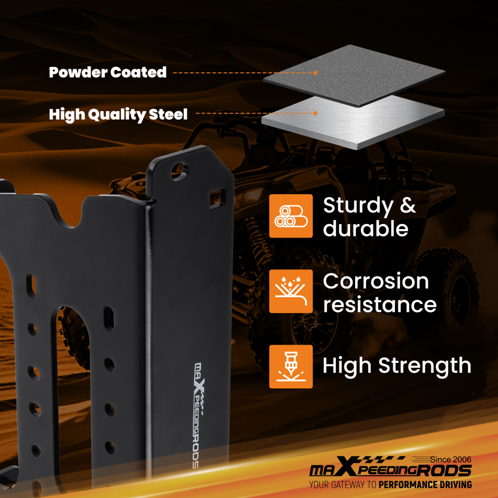 Black Winch Mounting Plate compatible for Polaris Ranger Diesel 1000 Crew 2015-2018