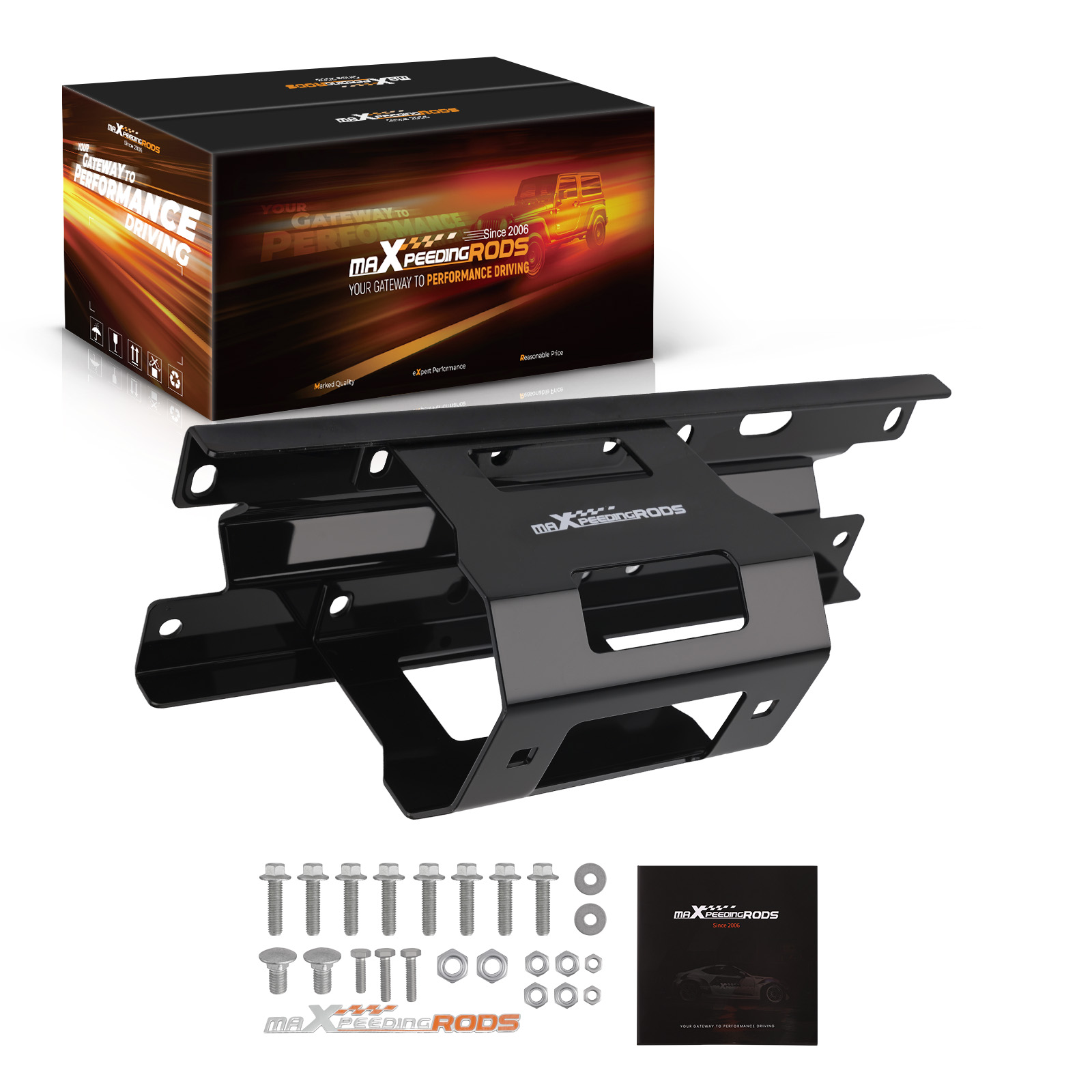 Winch Mount compatible for Polaris Sportsman 400/500/800 2005-2010 Black Powder Coated