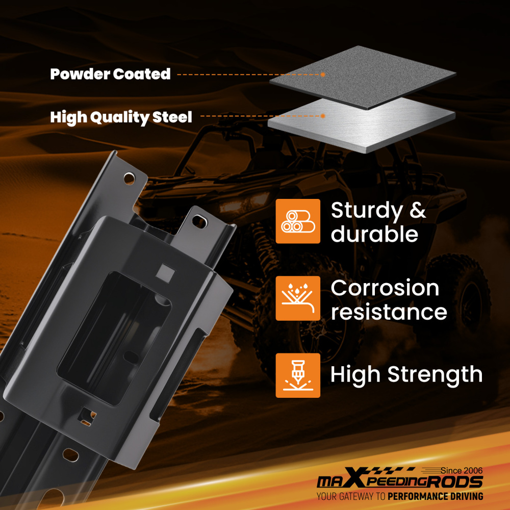 Winch Mount compatible for Polaris Sportsman 400/500/800 2005-2010 Black Powder Coated