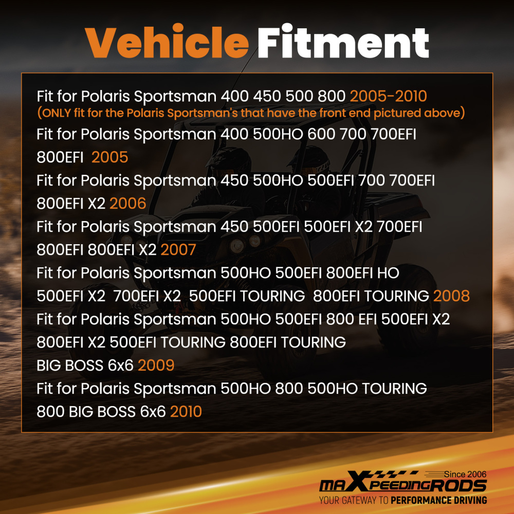 Winch Mount compatible for Polaris Sportsman 400/500/800 2005-2010 Black Powder Coated