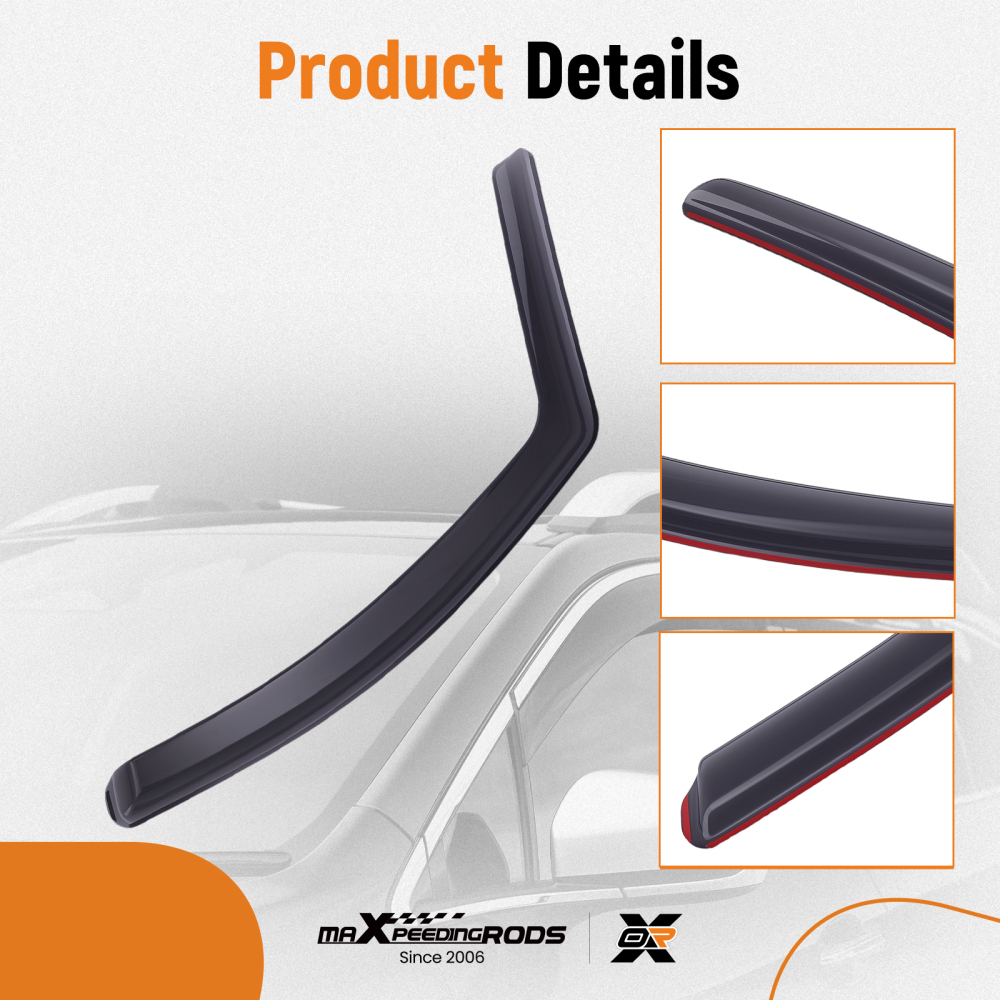 4Pcs Rain Guards Wind Deflectors compatible for Peugeot 2008 2012-2019 Window Visors