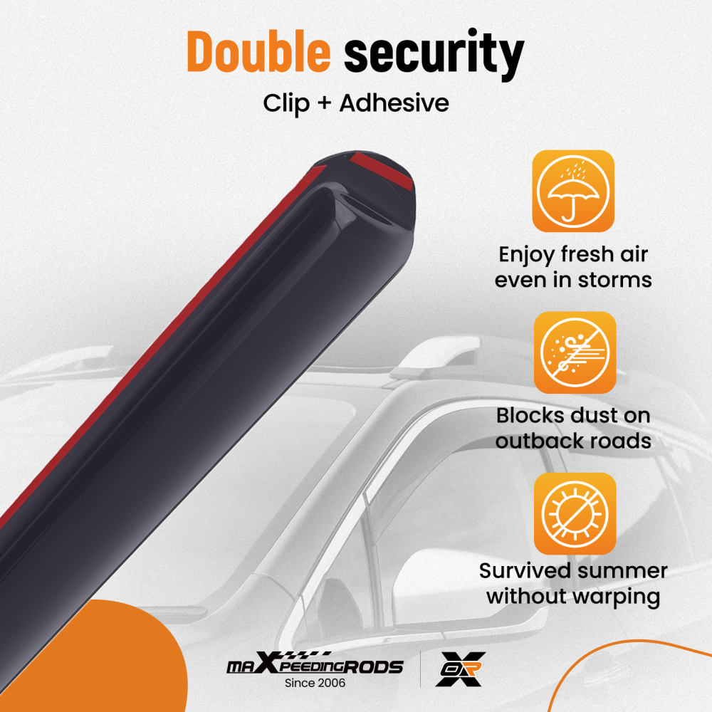 4Pcs Rain Guards Wind Deflectors compatible for Peugeot 2008 2012-2019 Window Visors