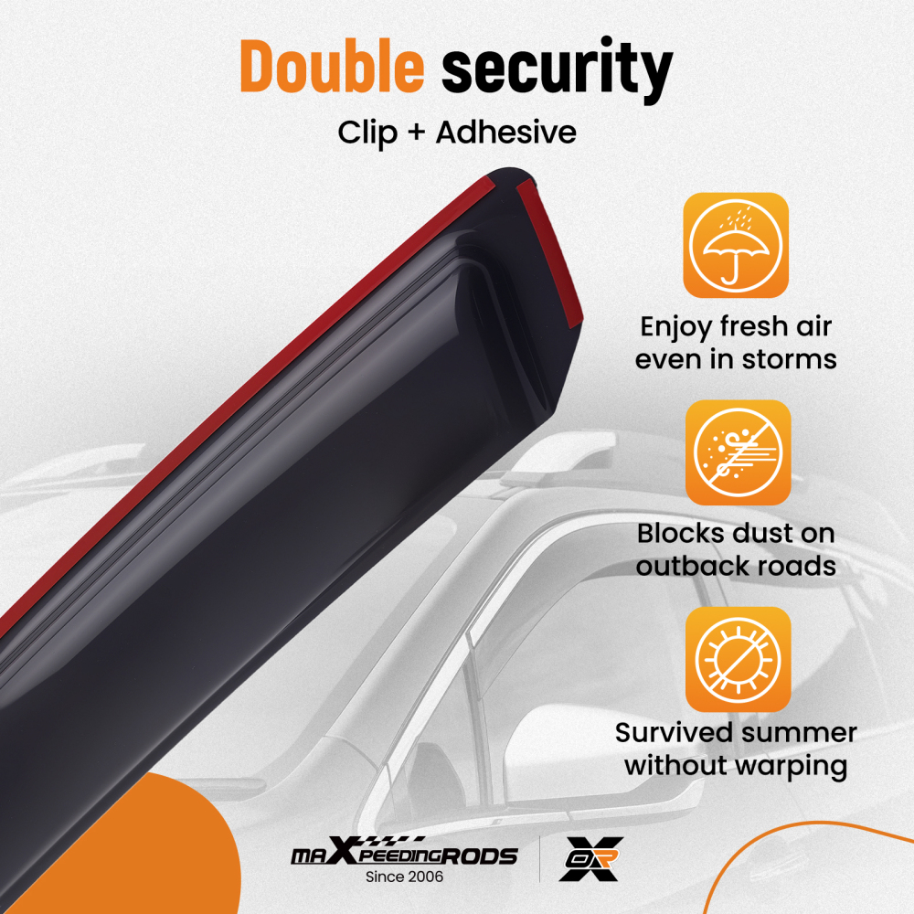 4pc Acrylic Wind Deflectors compatible for Peugeot 3008 MK1 5-Door 2008-2016