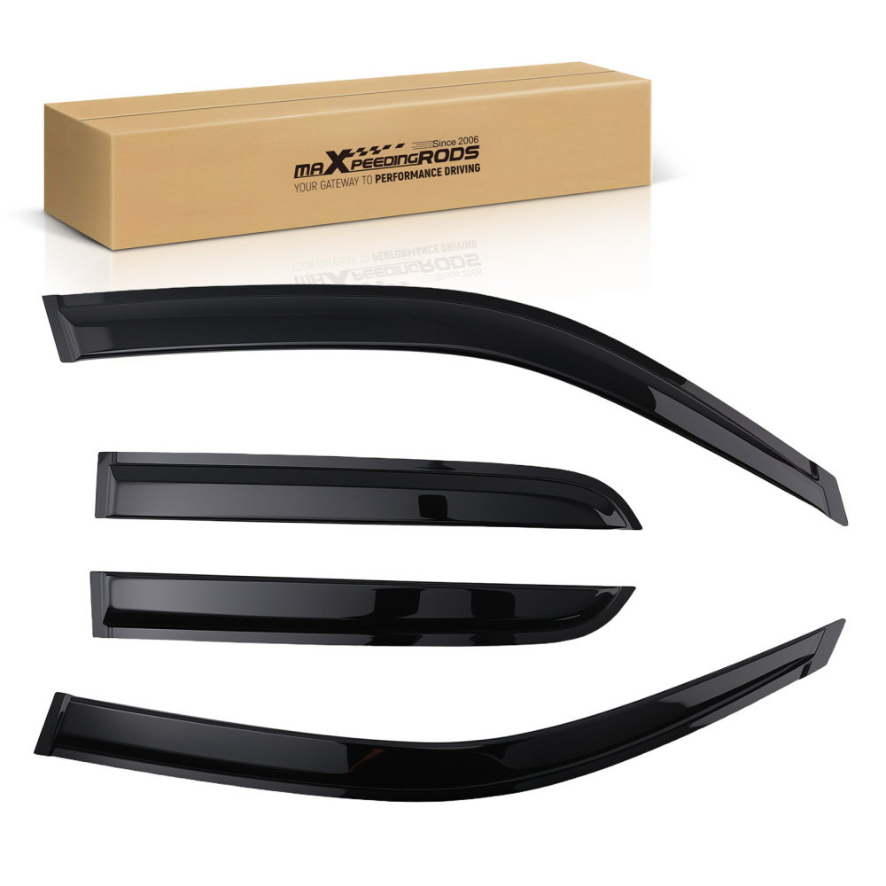 Window Rain Guards compatible for Toyota 4Runner 2003-2009 Visor Vent Adhesive Black