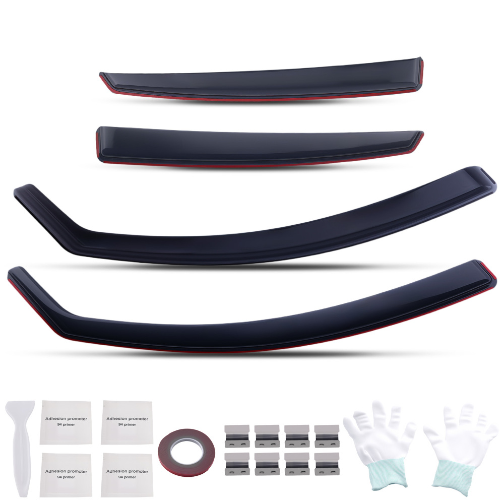 Acrylic Window Visors compatible for Audi A6 C6 Avant 2004-2011 Wind Deflectors Rain Set