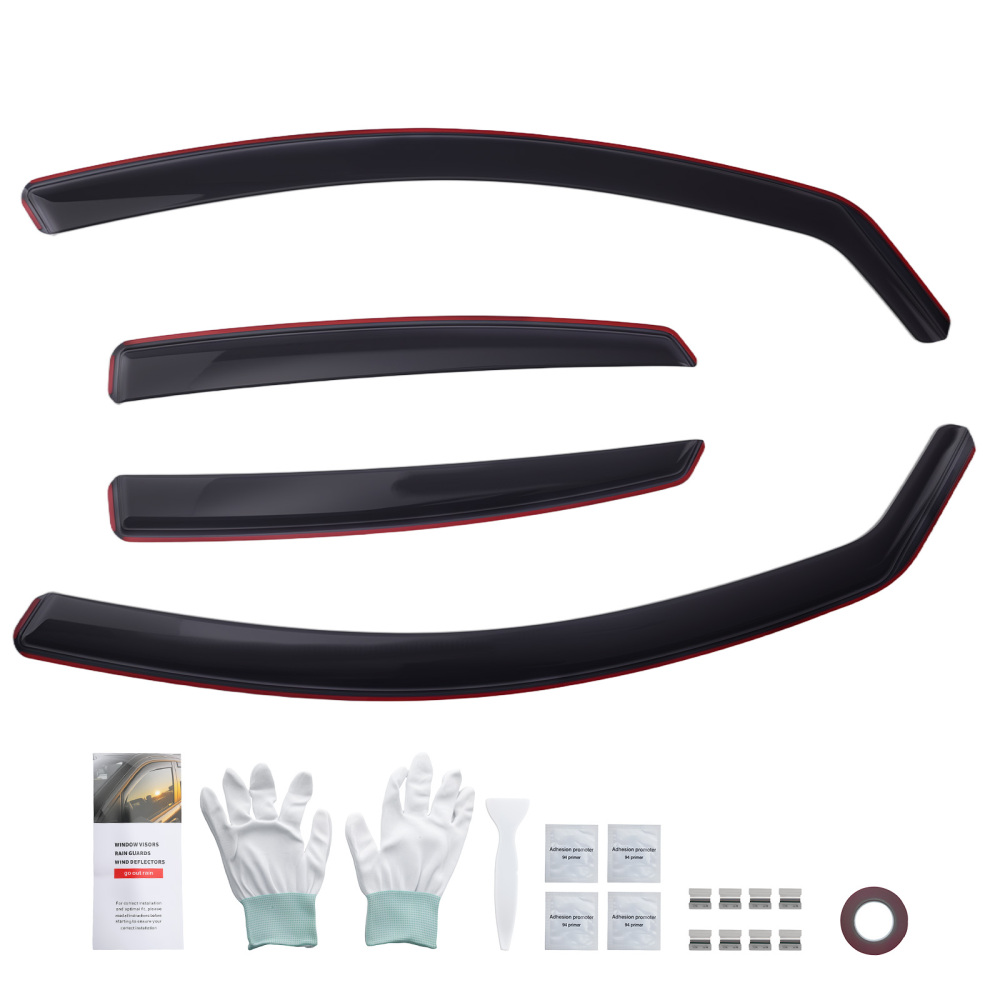 4pcs Window Deflectors compatible for Audi A6 C7 Saloon 2011-2018 Acrylic Rain Guards