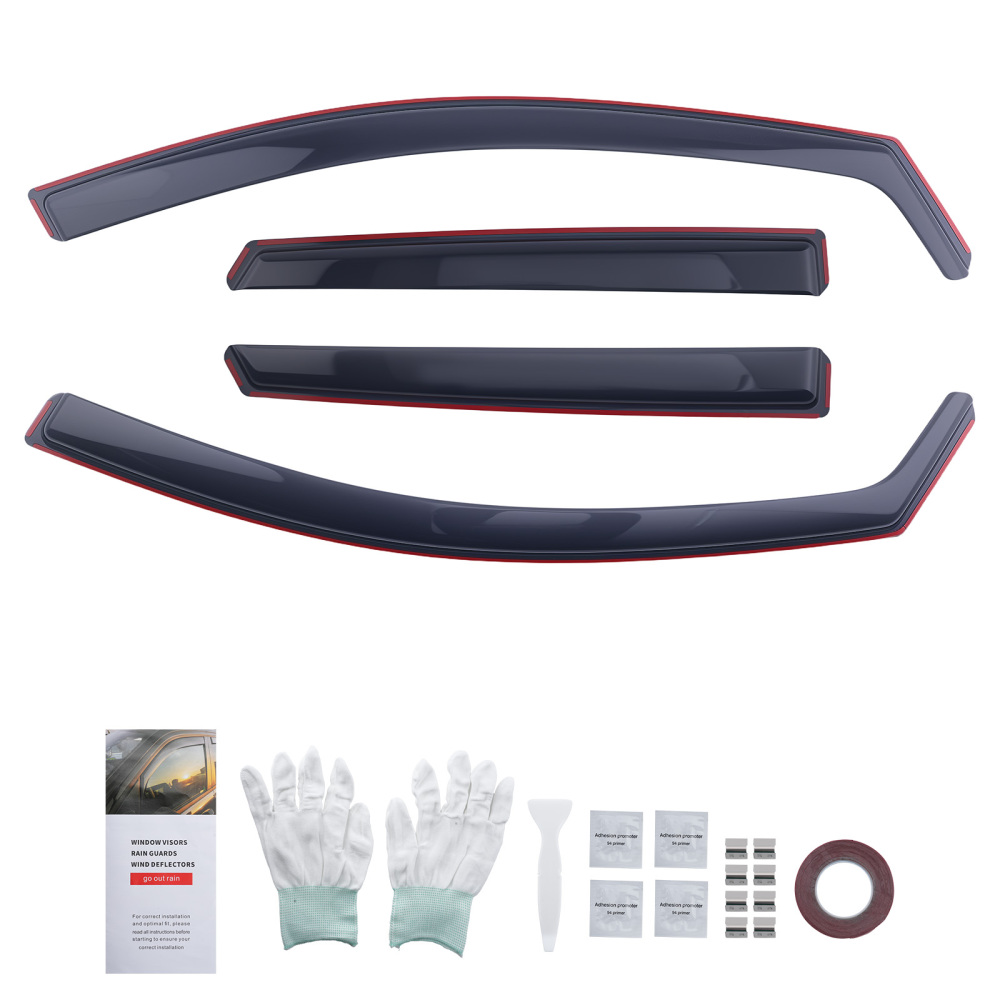 In-Channel Wind Deflectors compatible for Toyota Auris 2012-2019 4PC Black Tinted