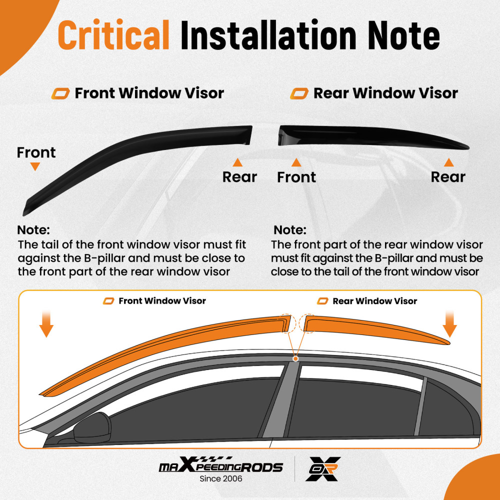 4Door Rain Deflectors Visors Set compatible for VW Jetta MK6 2011-2018 Outside 4pc
