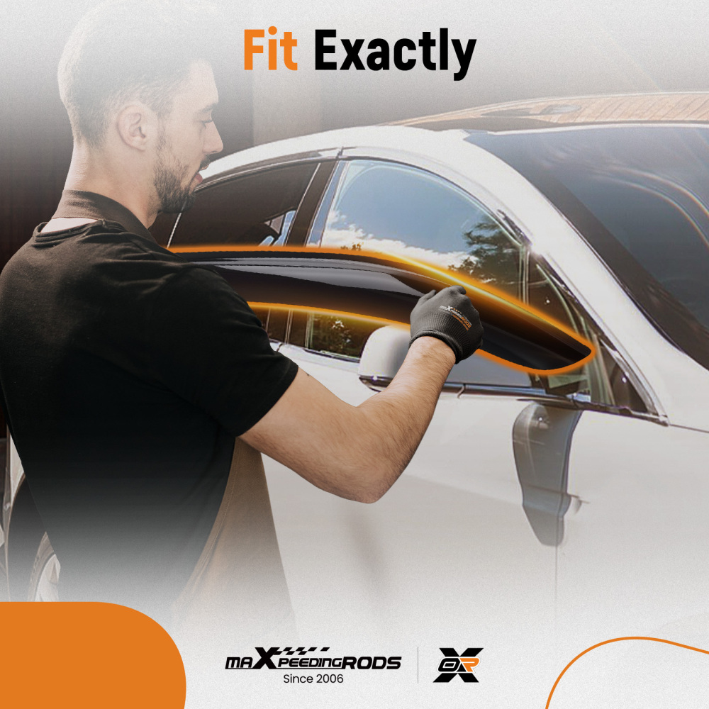 4Door Rain Deflectors Visors Set compatible for VW Jetta MK6 2011-2018 Outside 4pc