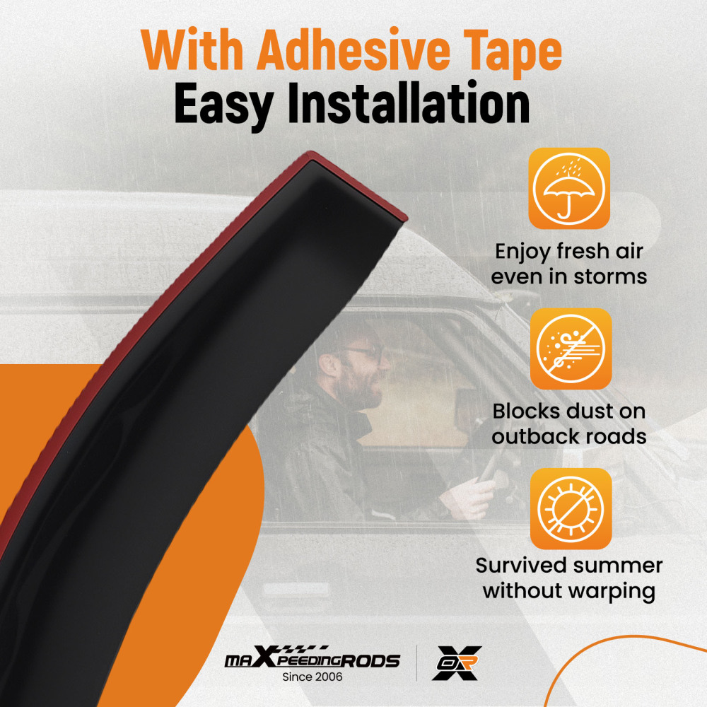 4Door Rain Deflectors Visors Set compatible for VW Jetta MK6 2011-2018 Outside 4pc