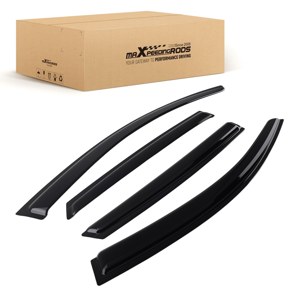 4Pcs Window Visor Rain Guard Set compatible for Kia Optima 2016-2020 Black 1.8mm