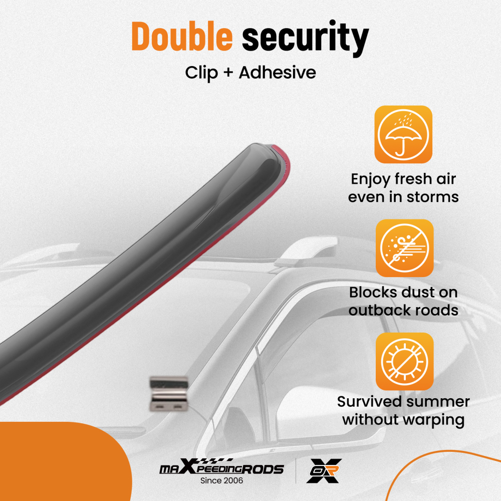 Acrylic Window Deflectors compatible for Mercedes Sprinter 2018-UP Rain Guards 2PC Set