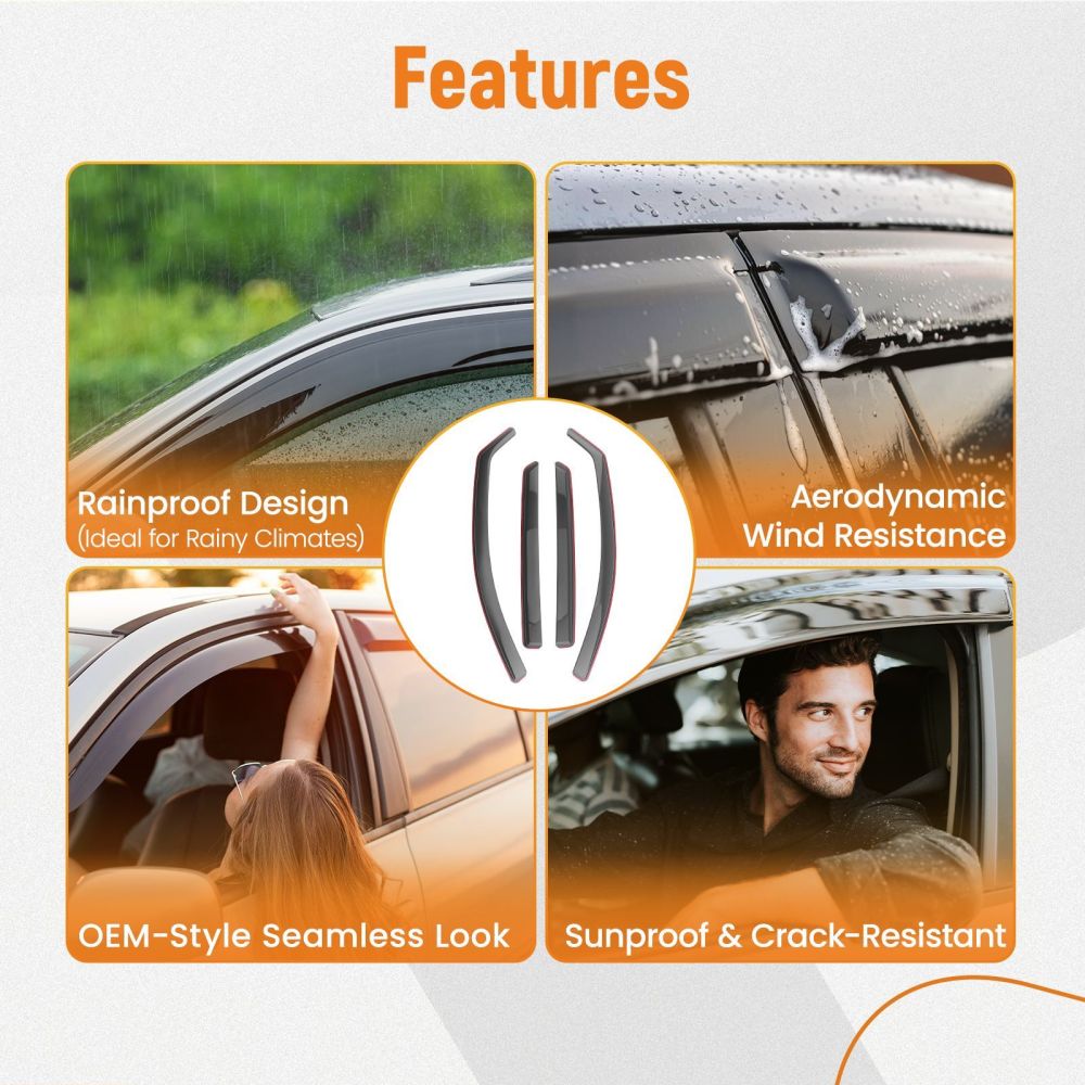 Wind Deflectors compatible for KIA NIRO EV 2016-2022 Weathershields In-Channel 4pcs