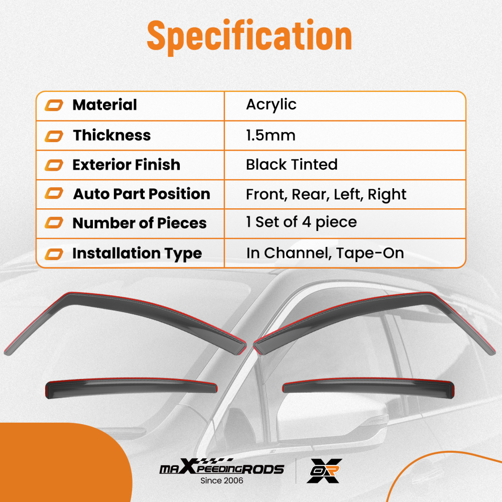 Wind Deflectors compatible for Peugeot 208 MK1 2012-2019 Enhanced Visibility Rain Guards