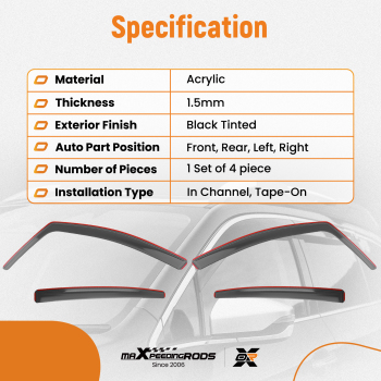 Wind Deflectors compatible for Peugeot 208 MK1 2012-2019 Enhanced Visibility Rain Guards
