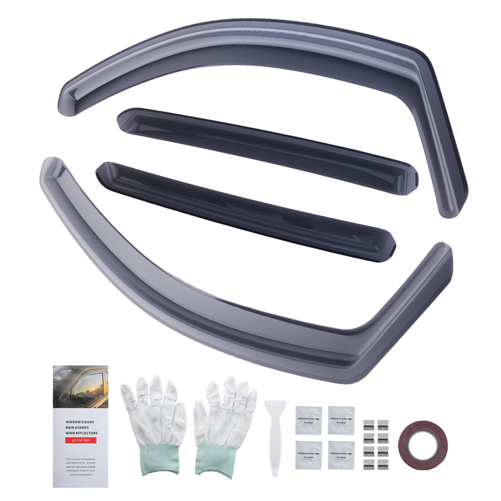 4pcs In-Channel Wind Deflectors compatible for Nissan Qashqai 2007-2013 Rain Guards