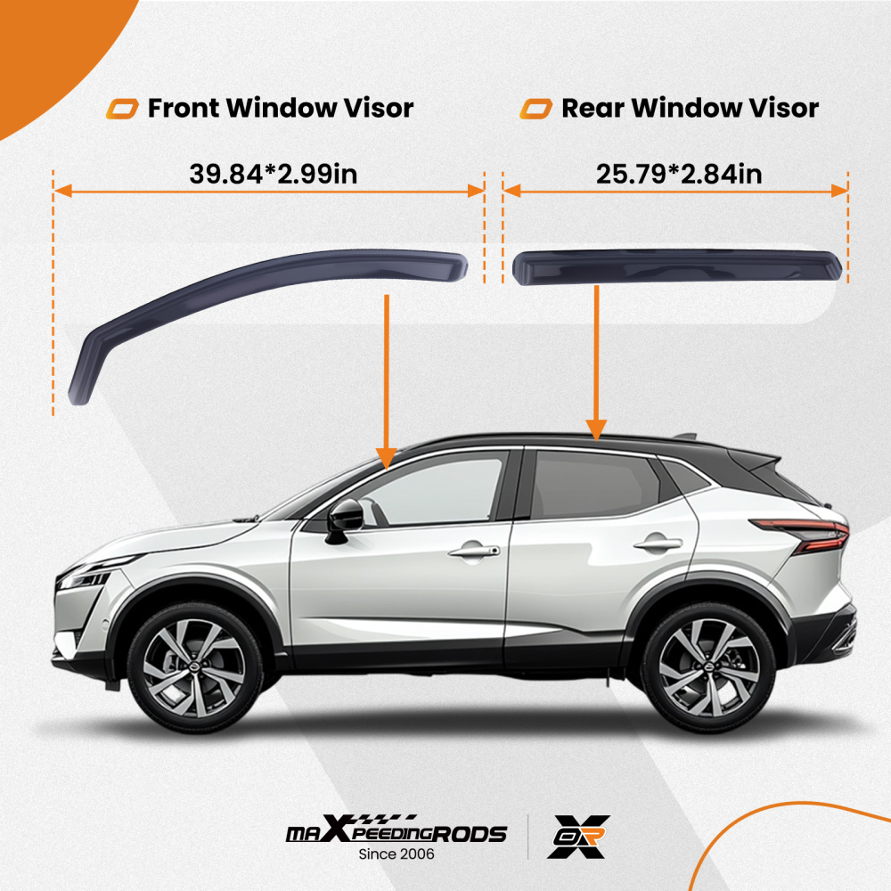 Window Visors Wind Deflectors compatible for Nissan Qashqai 2014-2021 In-Channel Set 5 Door