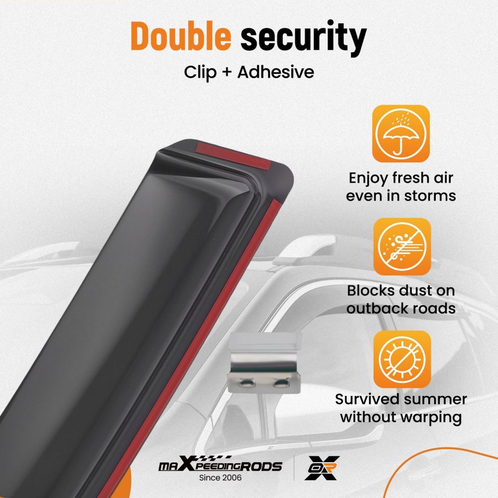 Wind Deflectors compatible for Renault Captur MK2 2020-2024 In-Channel Rain Guards 4pcs
