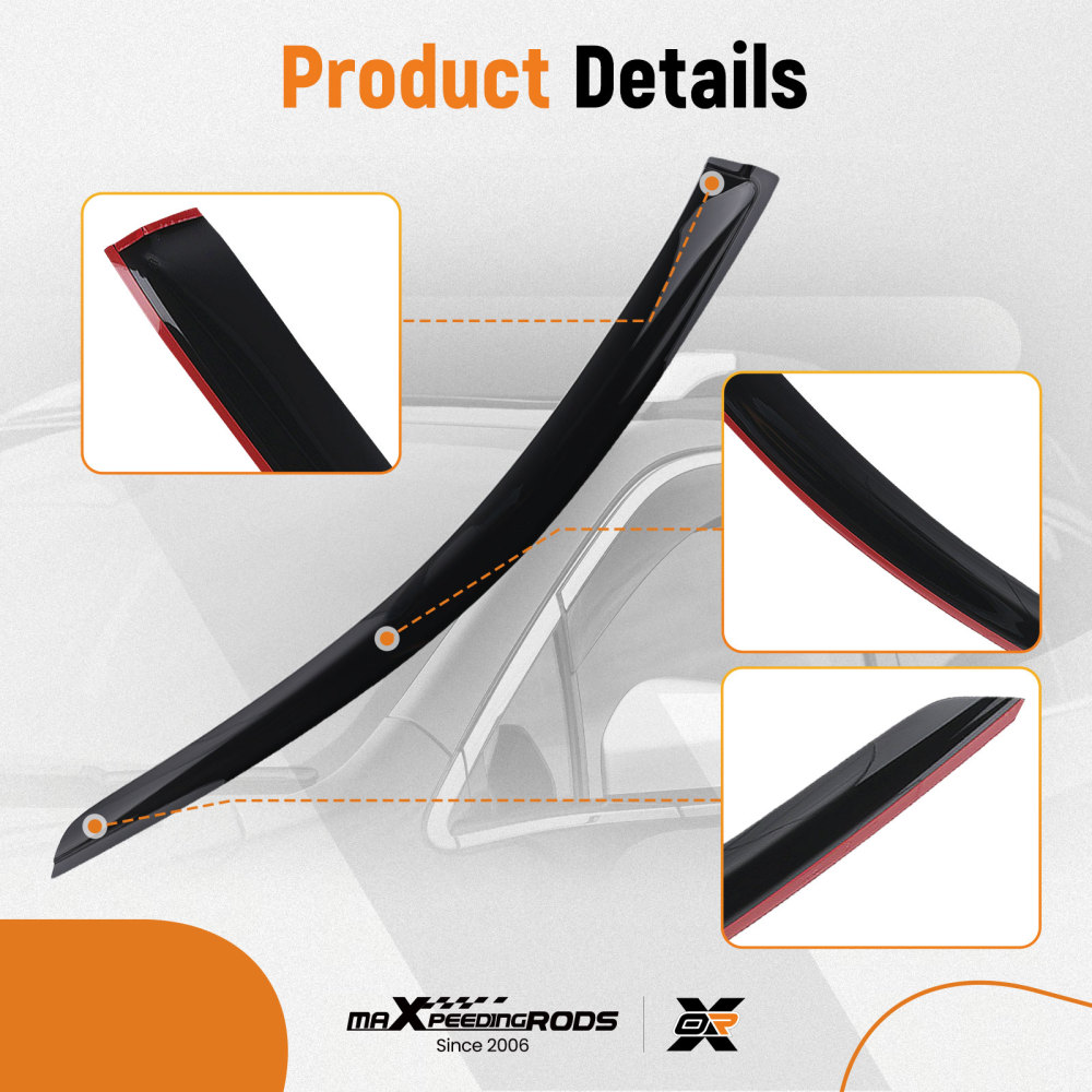 Acrylic Window Deflectors compatible for SKODA Octavia 2004-2013 Outside Mount Black Tinted