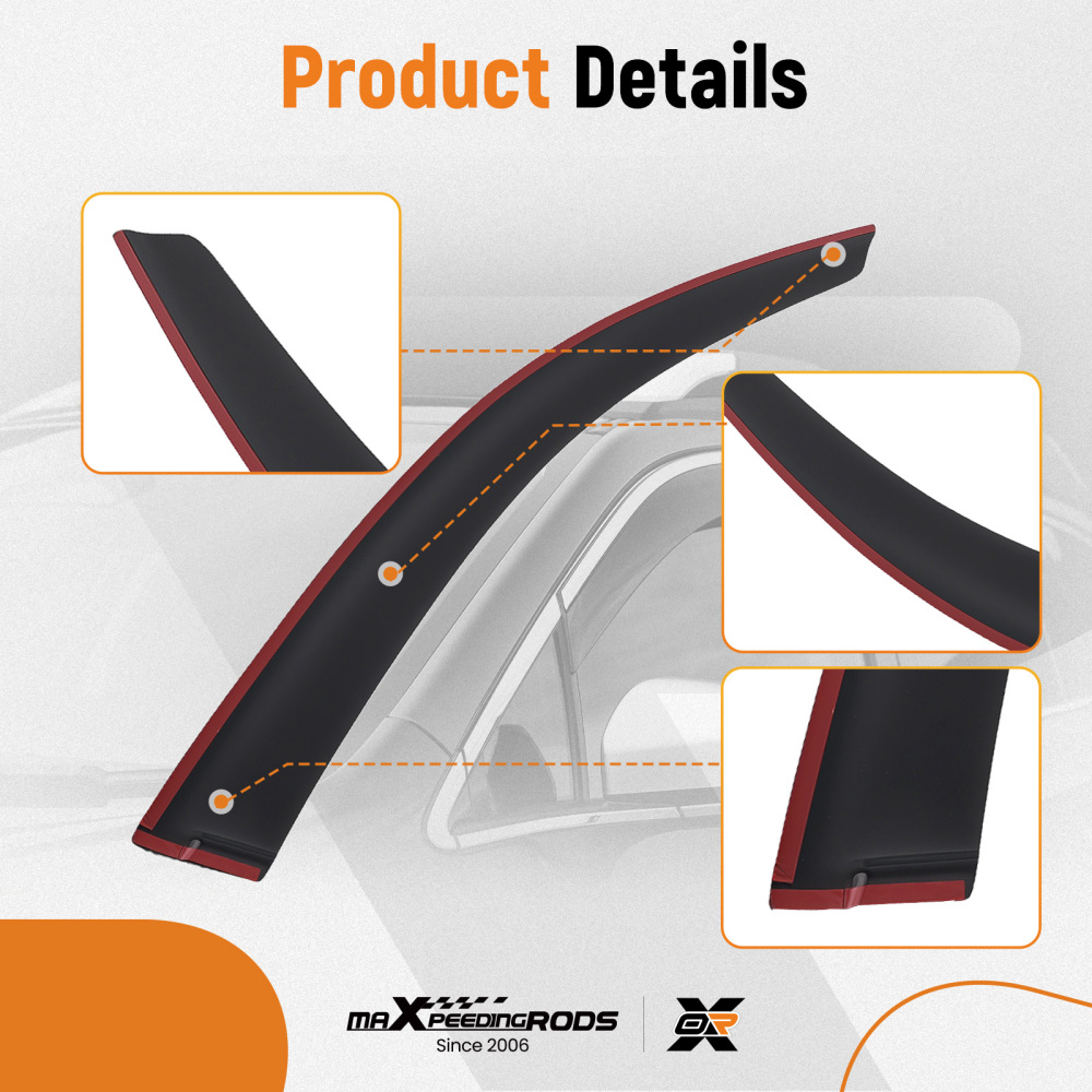 Acrylic Window Deflectors compatible for SKODA Octavia 2004-2013 Outside Mount Black Tinted