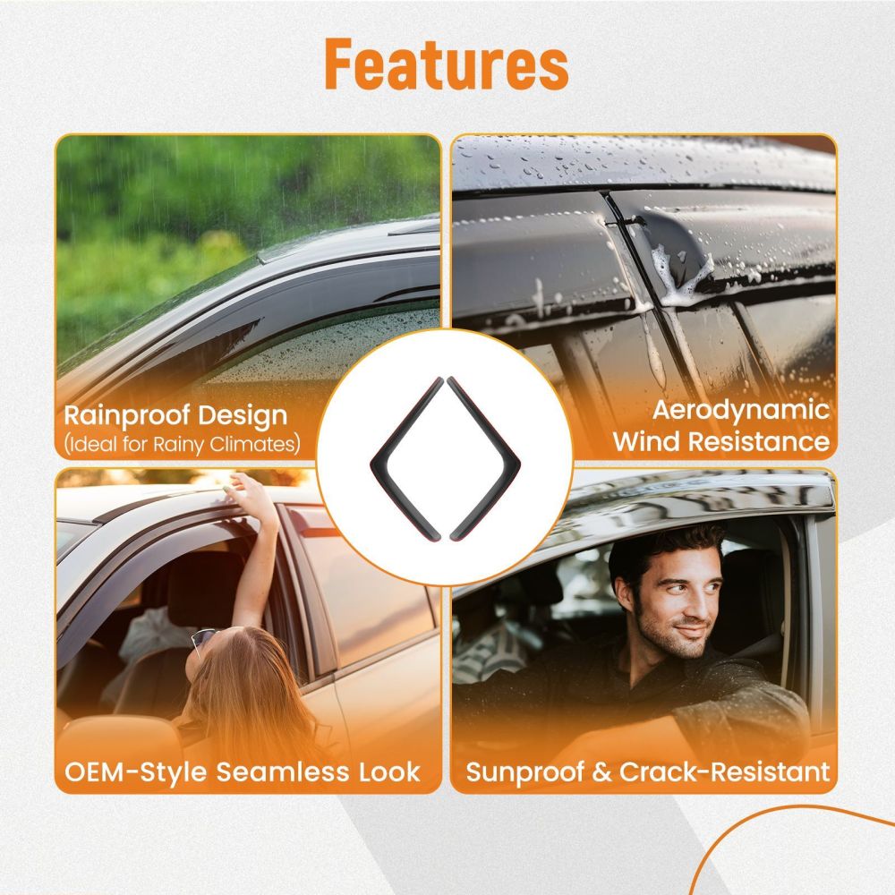 Acrylic Wind Deflector compatible for Mercedes Sprinter 2006-2018 Rain Visor 1.5mm 2PC