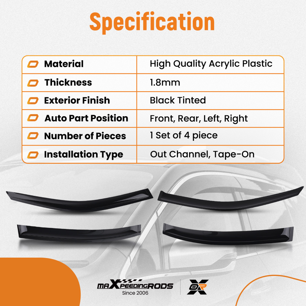 Wind Deflectorsfor compatible for Skoda Superb 2015-2023 Outside Mount Black Tinted