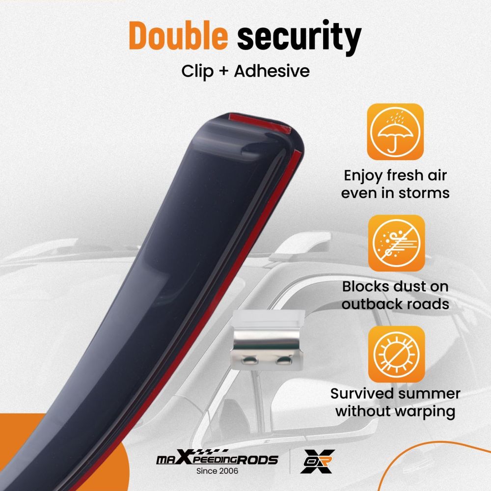 Rain Shield Deflectors compatible for Toyota Prius MK4 2016-2021 Side Windows Acrylic