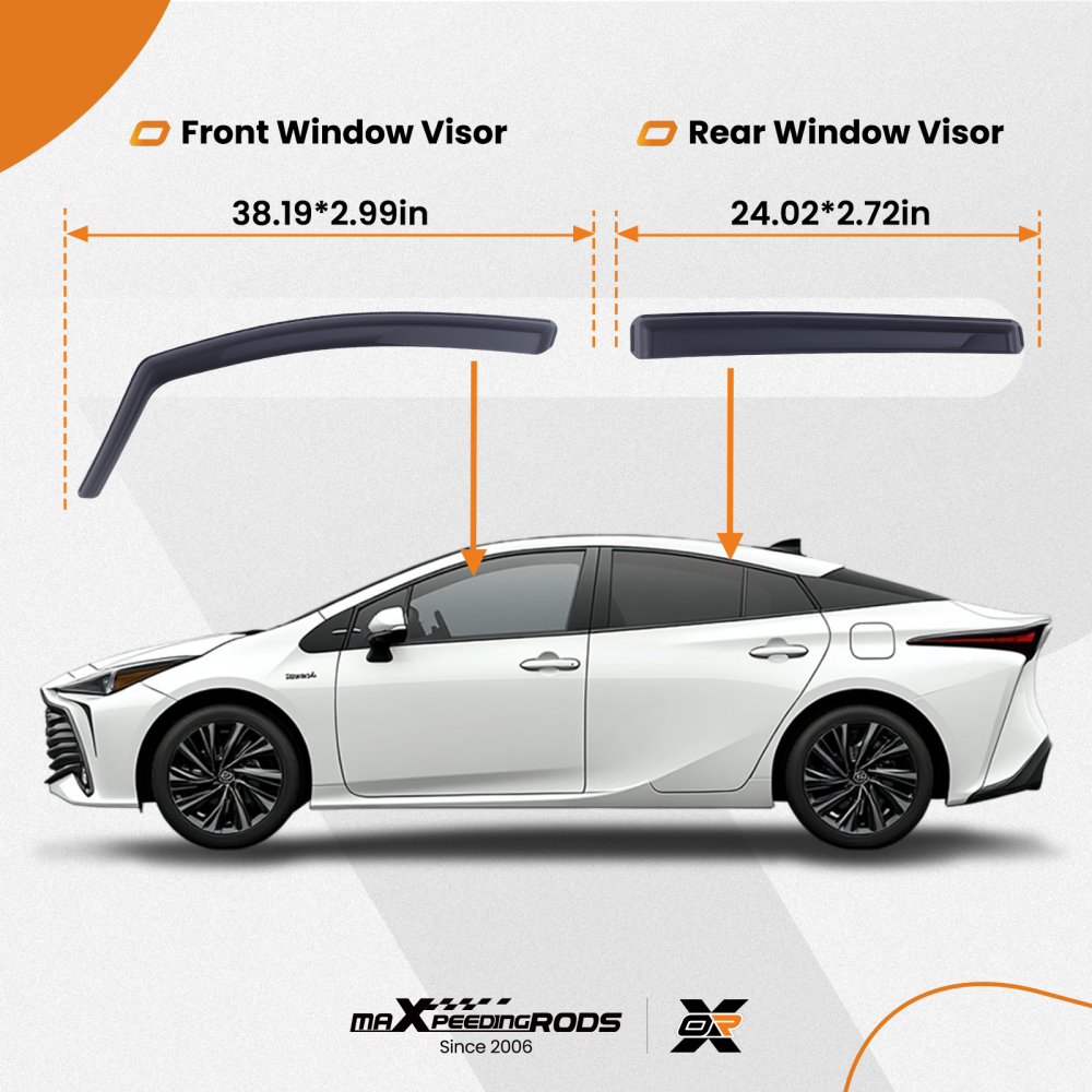 Rain Shield Deflectors compatible for Toyota Prius MK4 2016-2021 Side Windows Acrylic