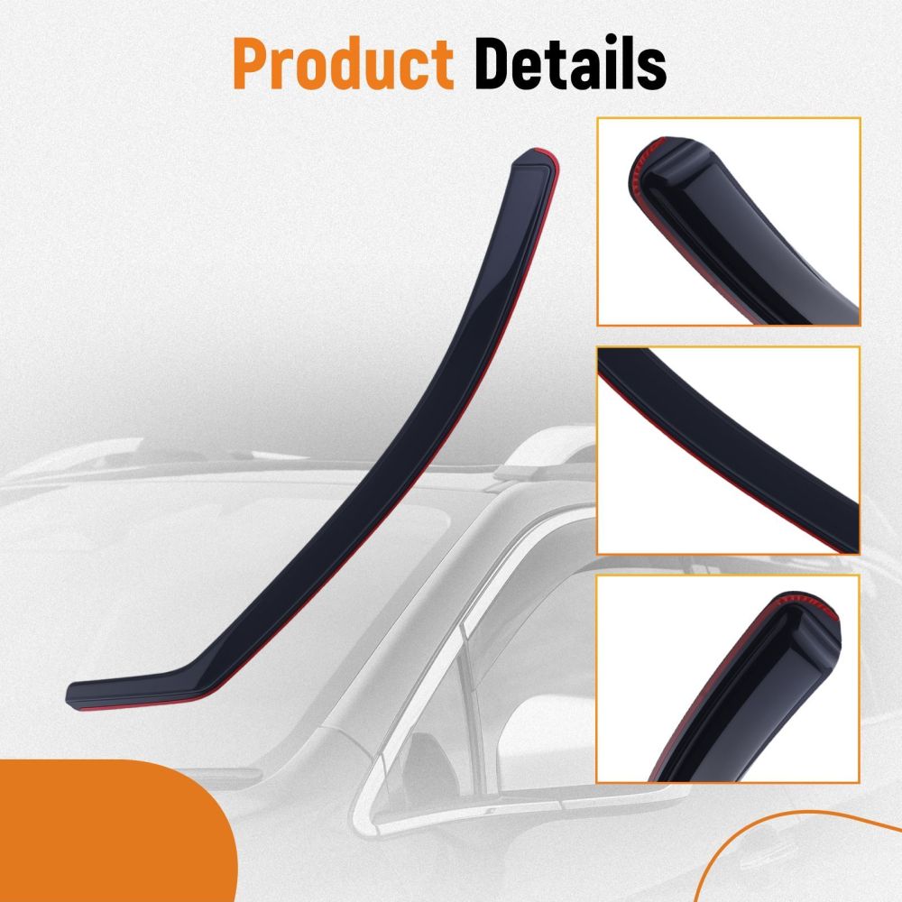Front Rear Rain Guards compatible for Volvo XC90 2003-2015 5-Door Wind Deflectors Acrylic