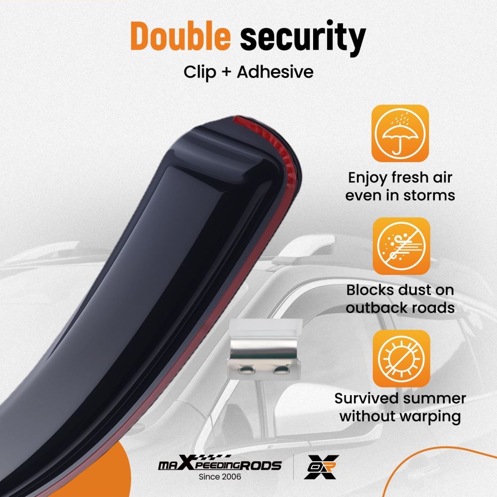 Front Rear Rain Guards compatible for Volvo XC90 2003-2015 5-Door Wind Deflectors Acrylic
