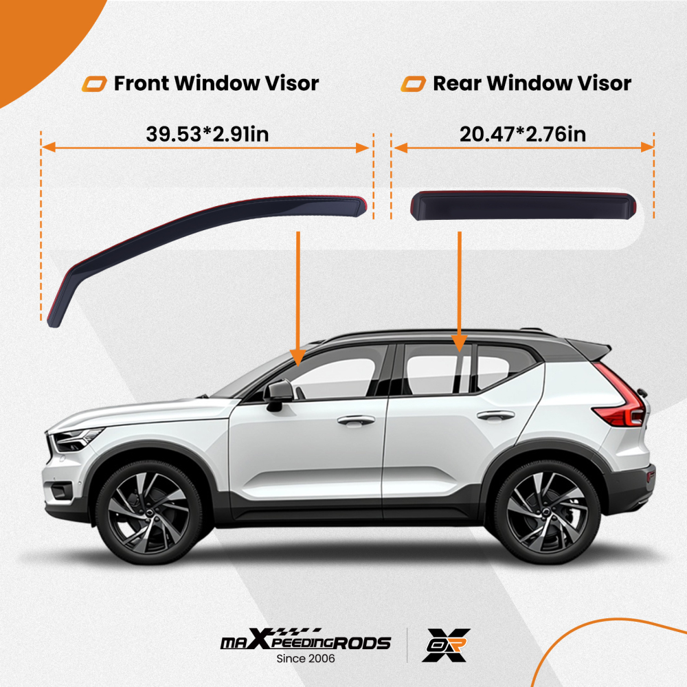 Rain Guards compatible for Volvo XC40 2017-2025 Wind Deflectors 4pcs Window Visors Acrylic