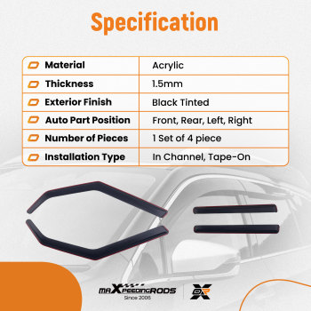 Wind Deflectors compatible for Skoda Yeti MK1 SUV 2009-2018 Rain Guards Easy Install